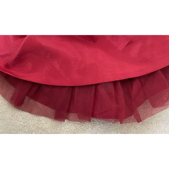 GYMBOREE Holiday Memories Red Taffeta Rosebud Dress Sz 4 - Picture 4 of 4